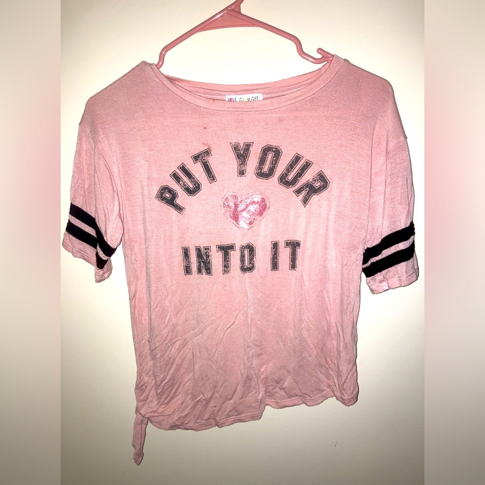 Pink Love Glam Girl “Put Your Heart Into It” Kids Shirt - Size L (Girl)
